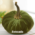 Pumpkin Large Velvet, Fall Mantel Decor, Halloween Table: Avocado