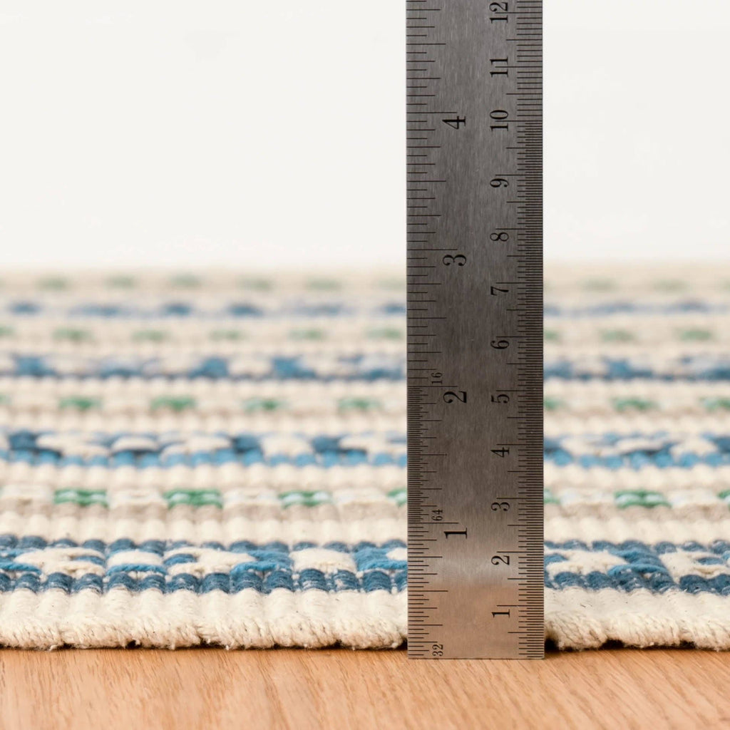 Long Slade Handwoven Cotton Rug | Indigo: 2' x 3'
