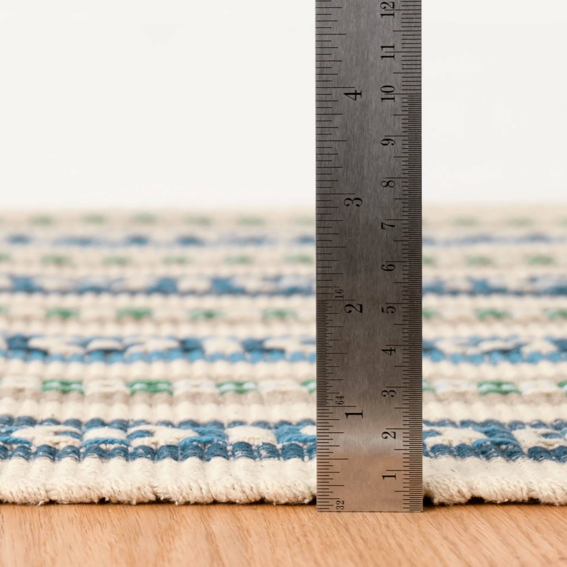 Long Slade Handwoven Cotton Rug | Indigo: 2' x 3'