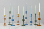 Lacquered Twisted Taper Candles, Sage Green, Boxed, Set of 6
