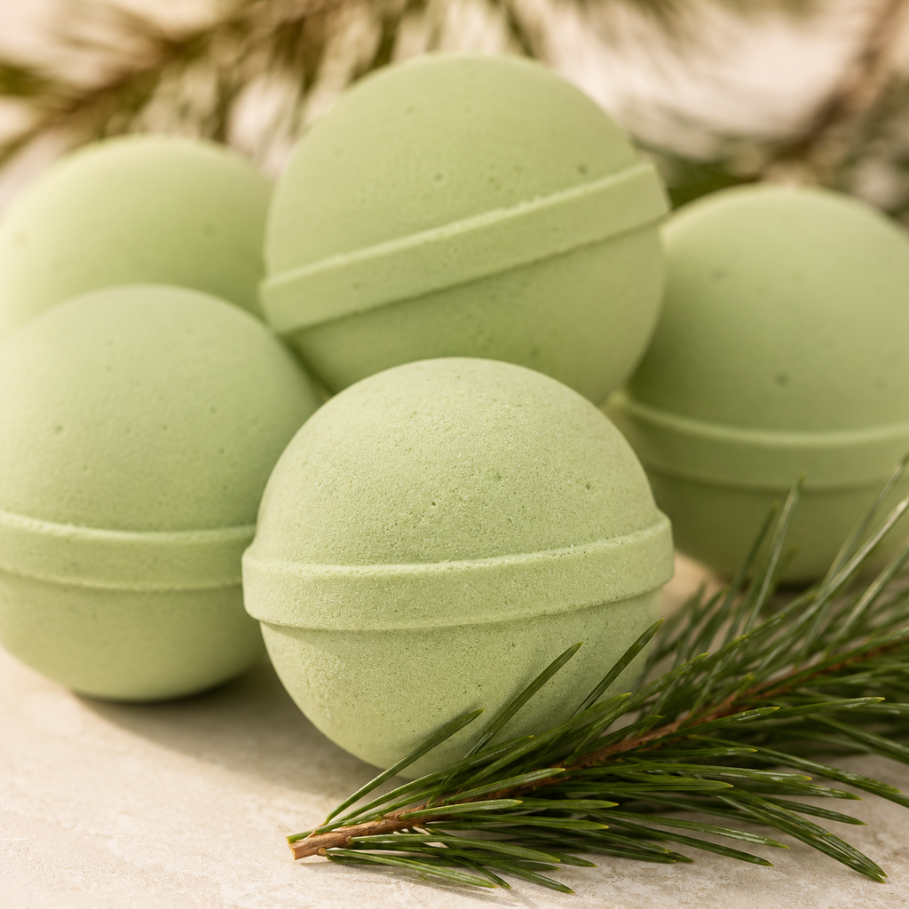 Mini Bath Bombs Gift Bag -Wreath Christmas Pine & Cedarwood