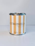 Citronella Candle - Paint Tin - Striped Label: Red / 12 oz