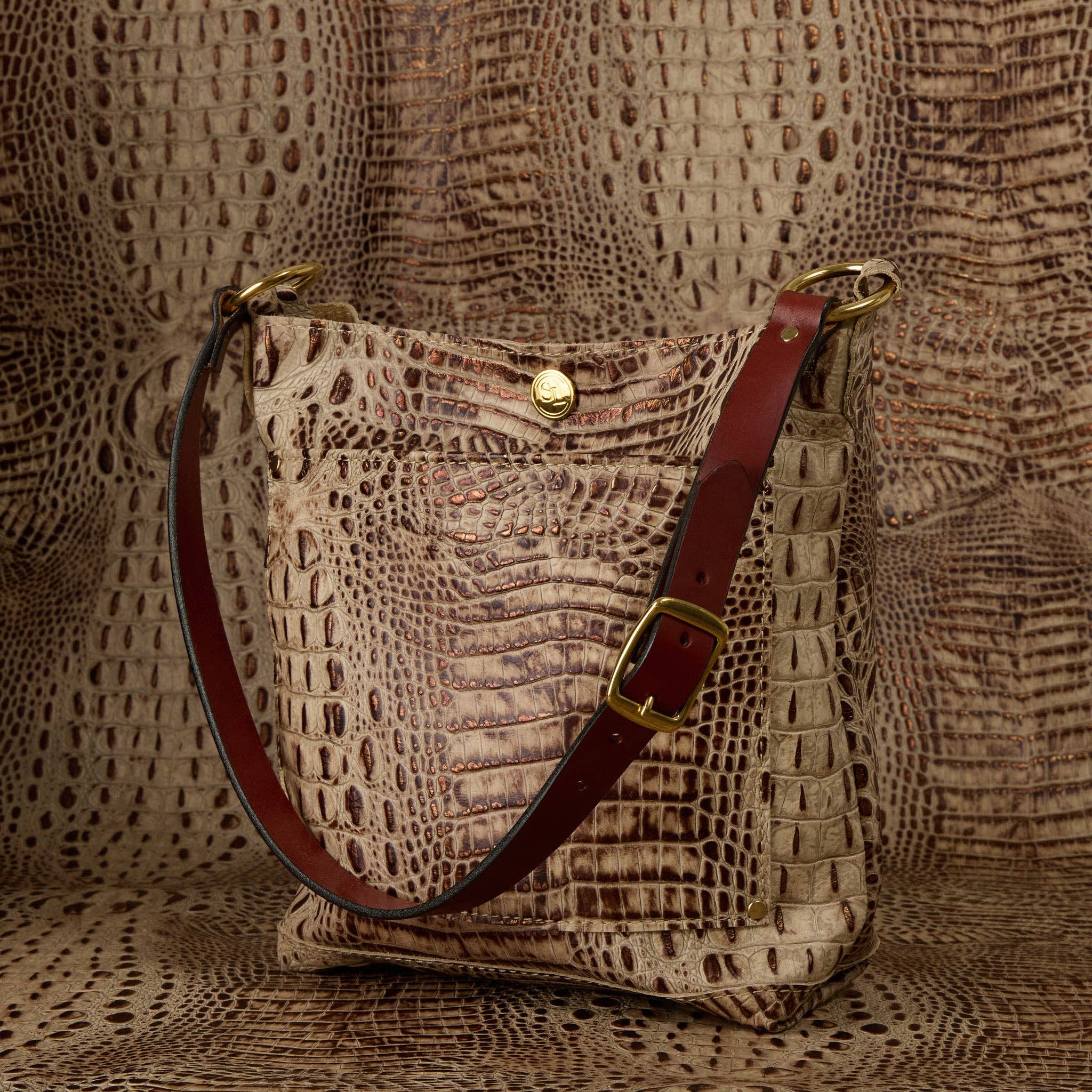 The Single Strap Small Square Tote: Buffalo