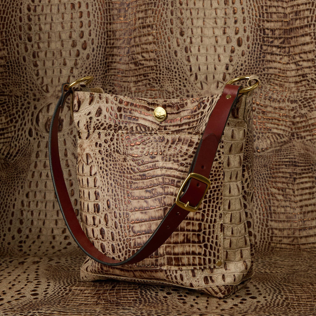 The Single Strap Small Square Tote: Aged Bourbon