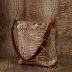 The Single Strap Small Square Tote: Aged Bourbon