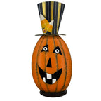 Wild Top Hat Metal Pumpkin 19.25" | Halloween Decor