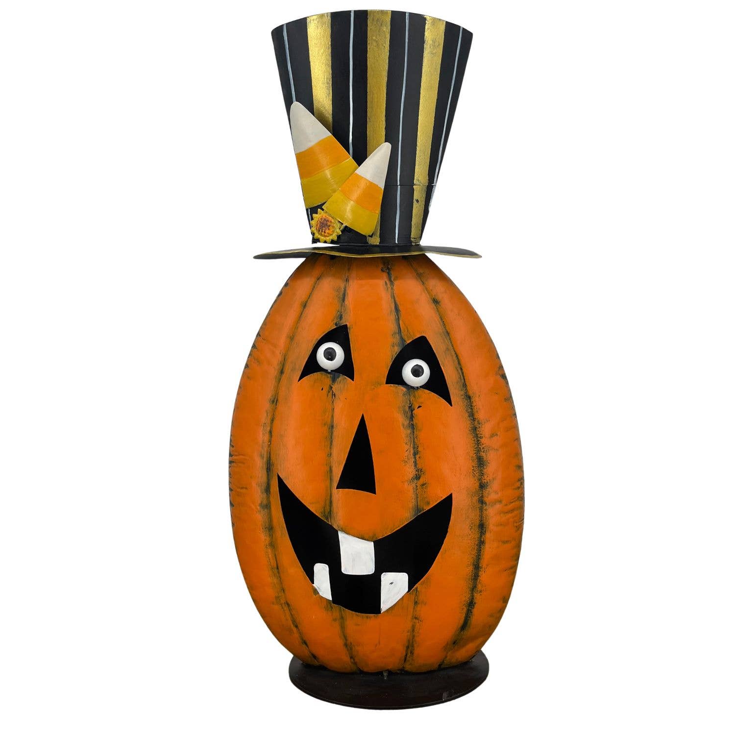 Wild Top Hat Metal Pumpkin 19.25" | Halloween Decor