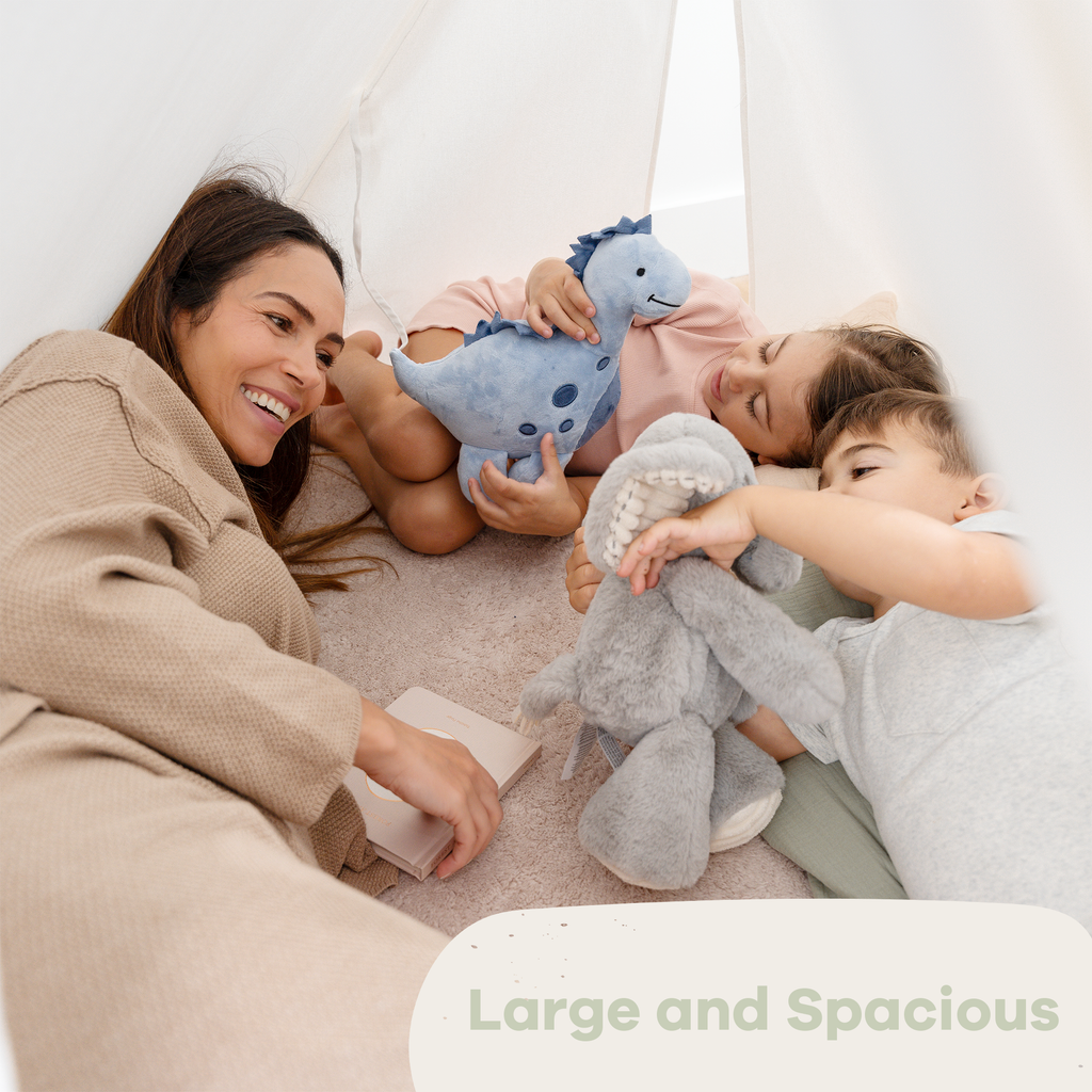 Kids Play Tent, Indoor Canvas Play Tent by Comfy Cubs: Natural Wood