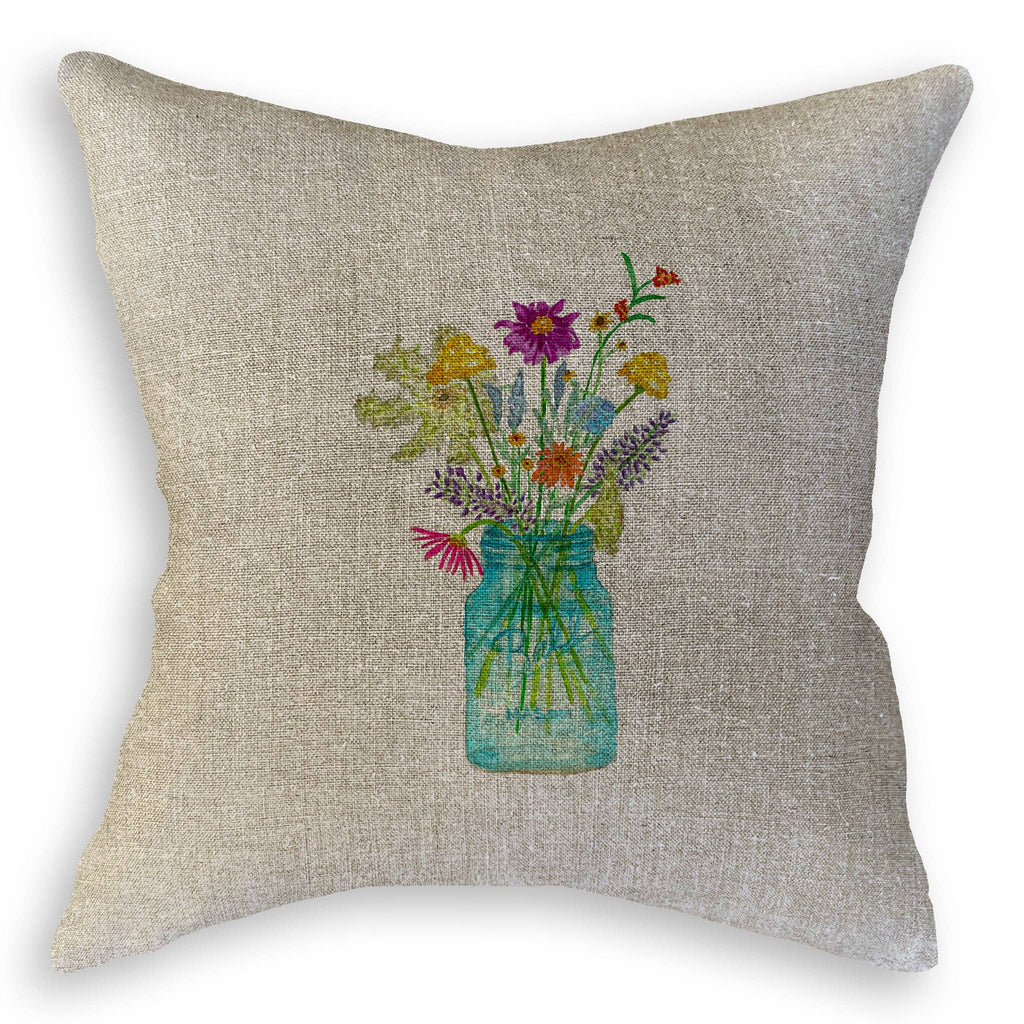 Wildflowers in a Mason Jar: Dishtowel