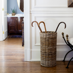 Rattan Round Umbrella Stand: One Size - 23 ½" H