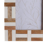 Picture Frame - Ivory Resin Wood Inlay Arch Design, 4x6 in.