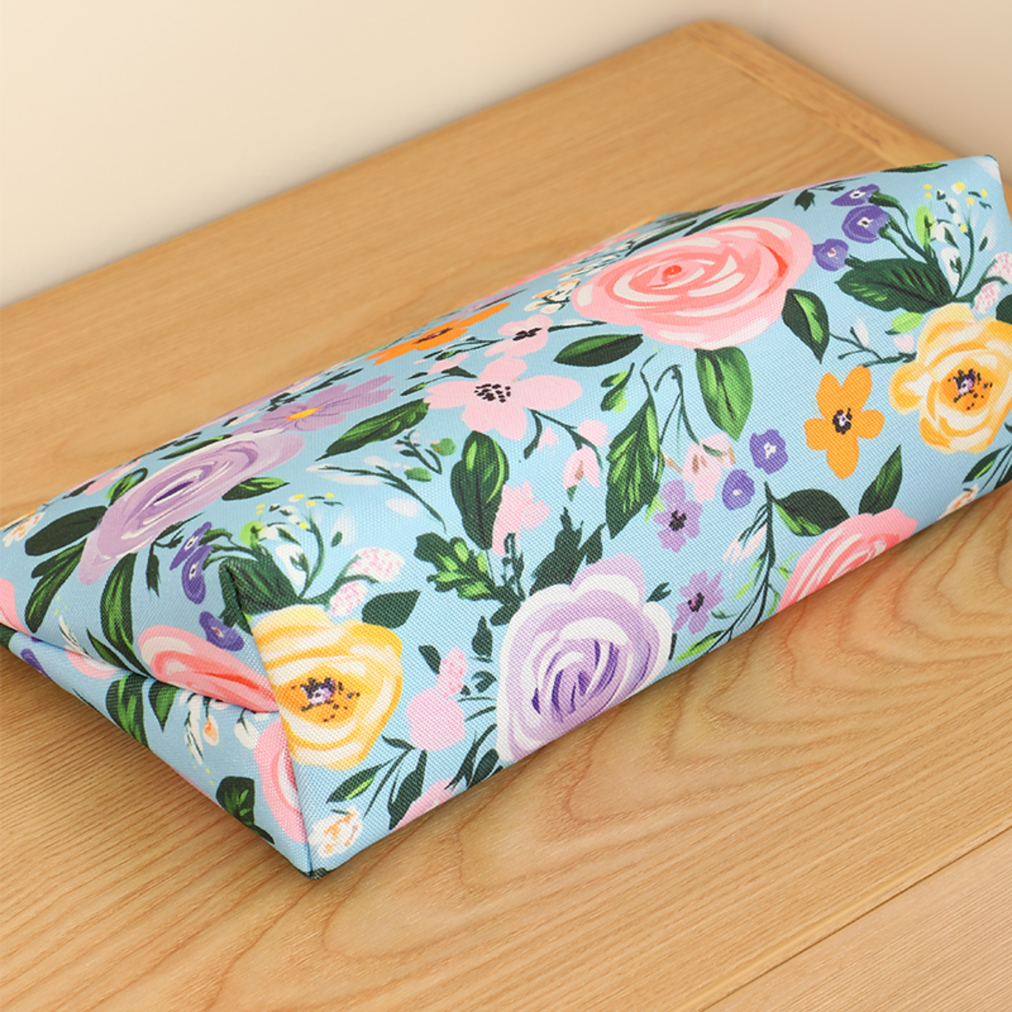 Floral Canvas Cosmetic Case Toiletry Bag Makeup Bag: Twilight Garden