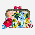 Kiki & Syds ON THE GO Credit Card Clutch-Garden Party Cream: Red