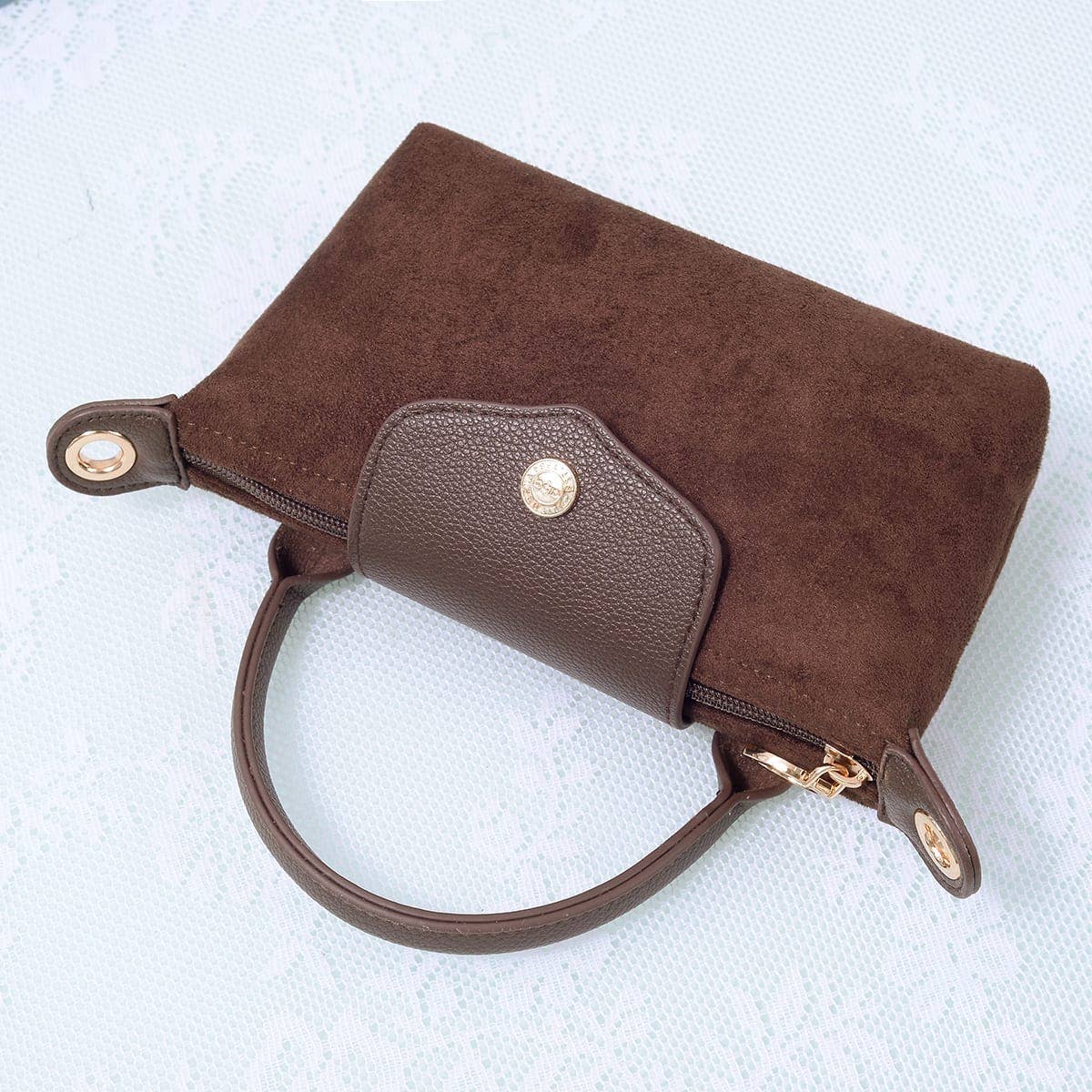 SD781 Penny Suede Mini Crossbody Bag: Burgudy