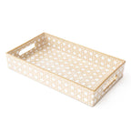 Vanity Tray, Tan Cane Resin Catchall