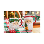 Vintage Santa W/ Wreath Mug Multi Earthenware Christmas