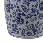 Stool - Blue Ceramic Elegant Hydrangea Chinoiserie, 18 in.