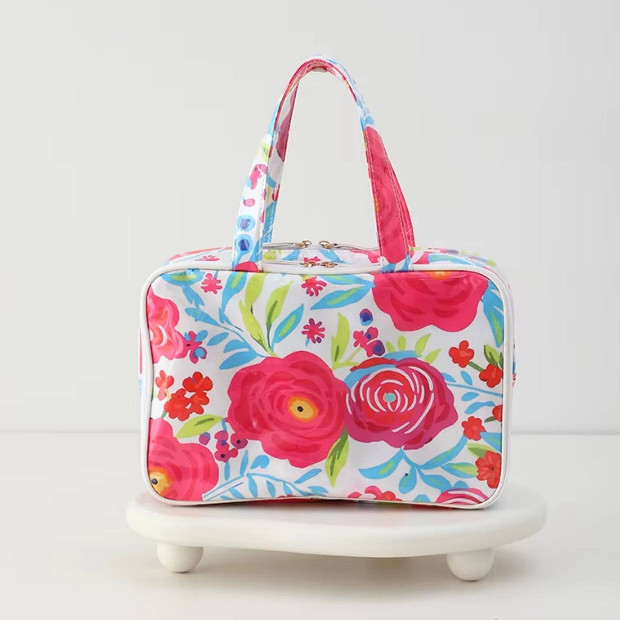 Waterproof Cosmetic Case PVC Make up Bag Tropical Escape