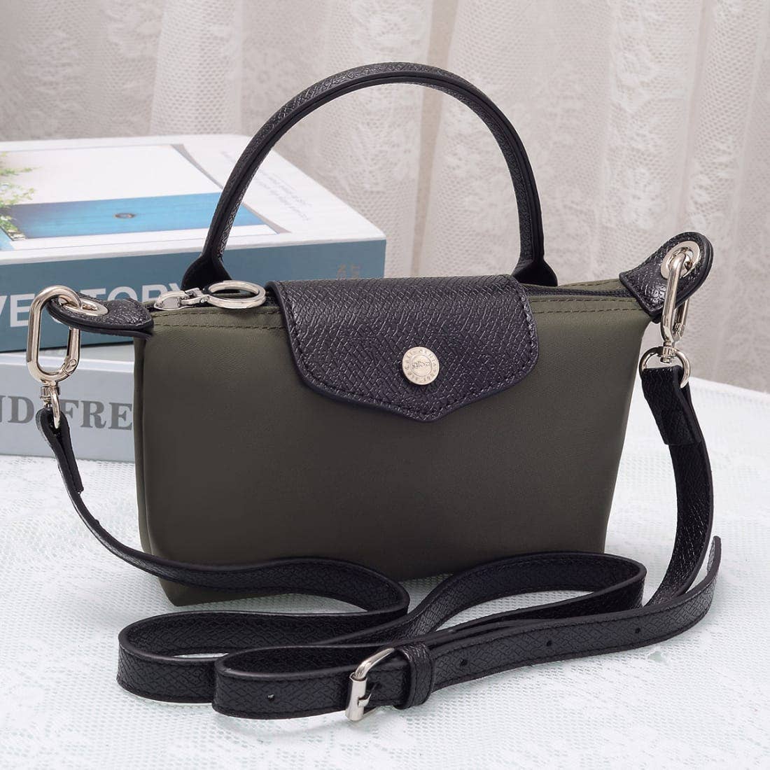 HE781 Eleanor Nylon Mini Crossbody Bag: Navy