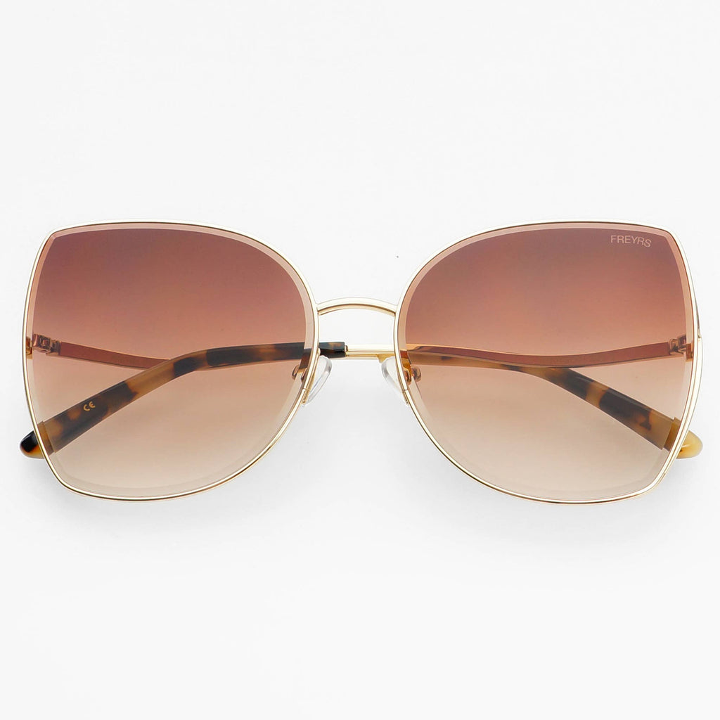 Margot Oversized Womens Sunglasses : Gold / Brown