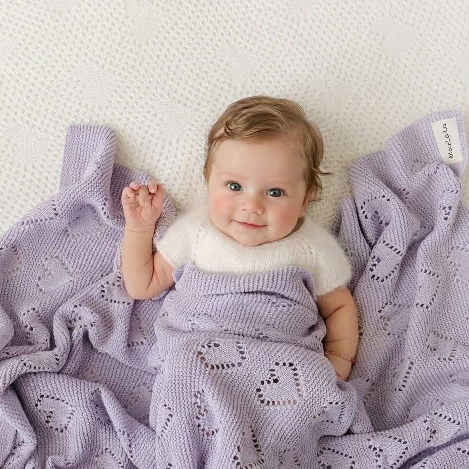 Baby Blanket - Heart: Grey