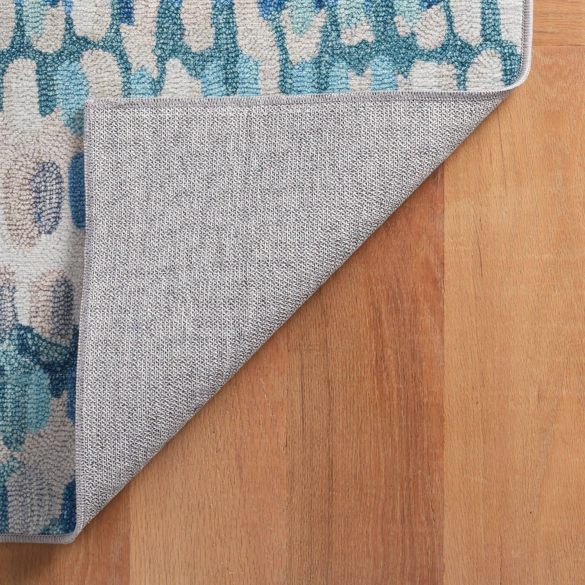 Paint Chip Machine Washable Rug | Blue: 2' 6" x 8'