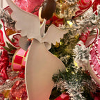 Whimsy Hanging Metal Angel Ornament w/ Horn 16.5"