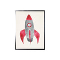 Watercolor Red Rocket: Black Frame 2400-35 Za / 12" X 16"