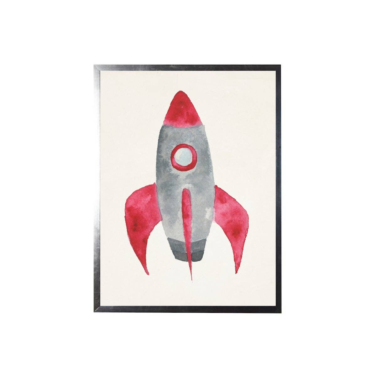 Watercolor Red Rocket: Black Frame 2400-35 Za / 12" X 16"