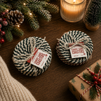 Christmas Coasters, Red Candy Cane Braided Cotton Gift Sets: Red & Green-4pk