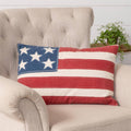 Patchy American Flag Pillow  | Patriotic, USA