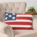 Patchy American Flag Pillow  | Patriotic, USA