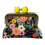 Kiki & Syds Mini Clutch Coin Purse - Petite Floral Plum: Hot Pink