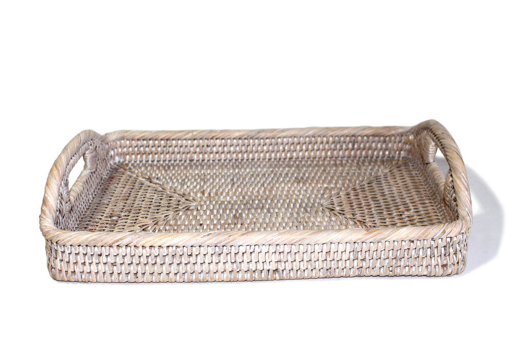 Small Rectangular Morning Tray  12x8x2.25'H: Antique Brown