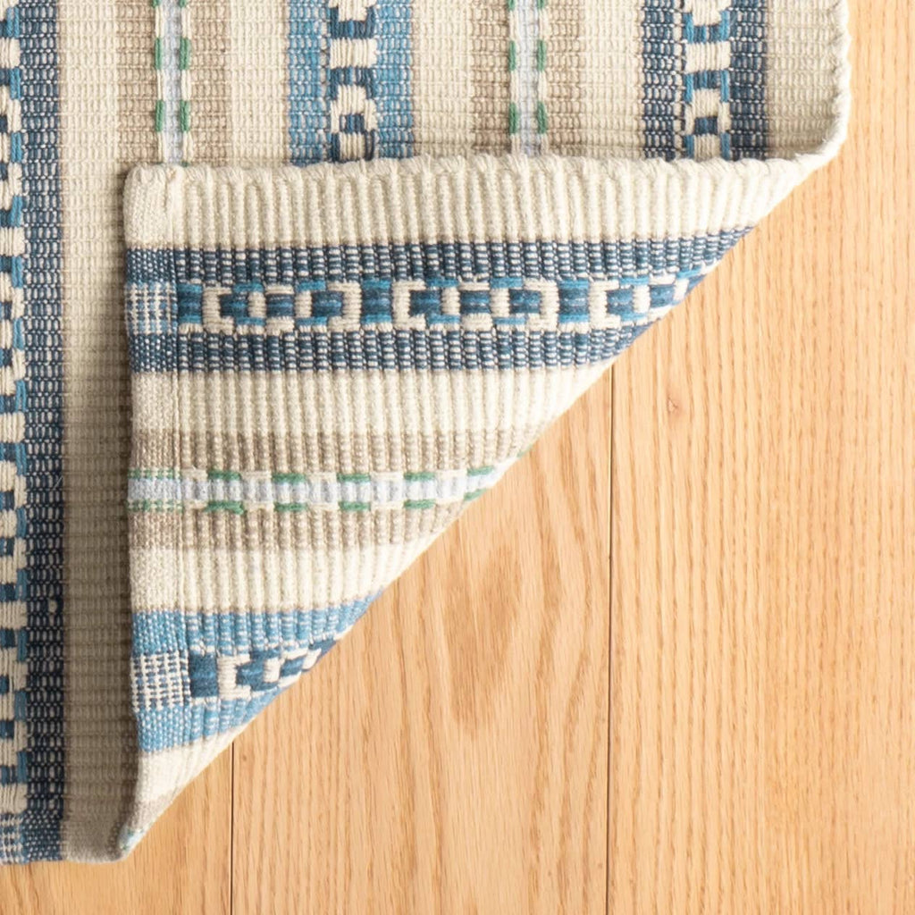 Long Slade Handwoven Cotton Rug | Indigo: 2' x 3'