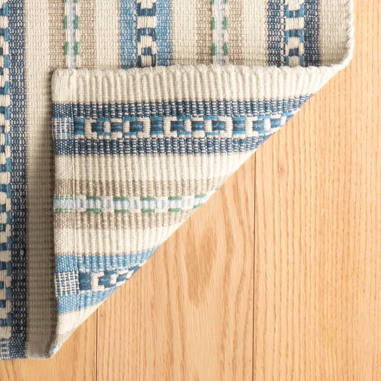 Long Slade Handwoven Cotton Rug | Indigo: 2' x 3'