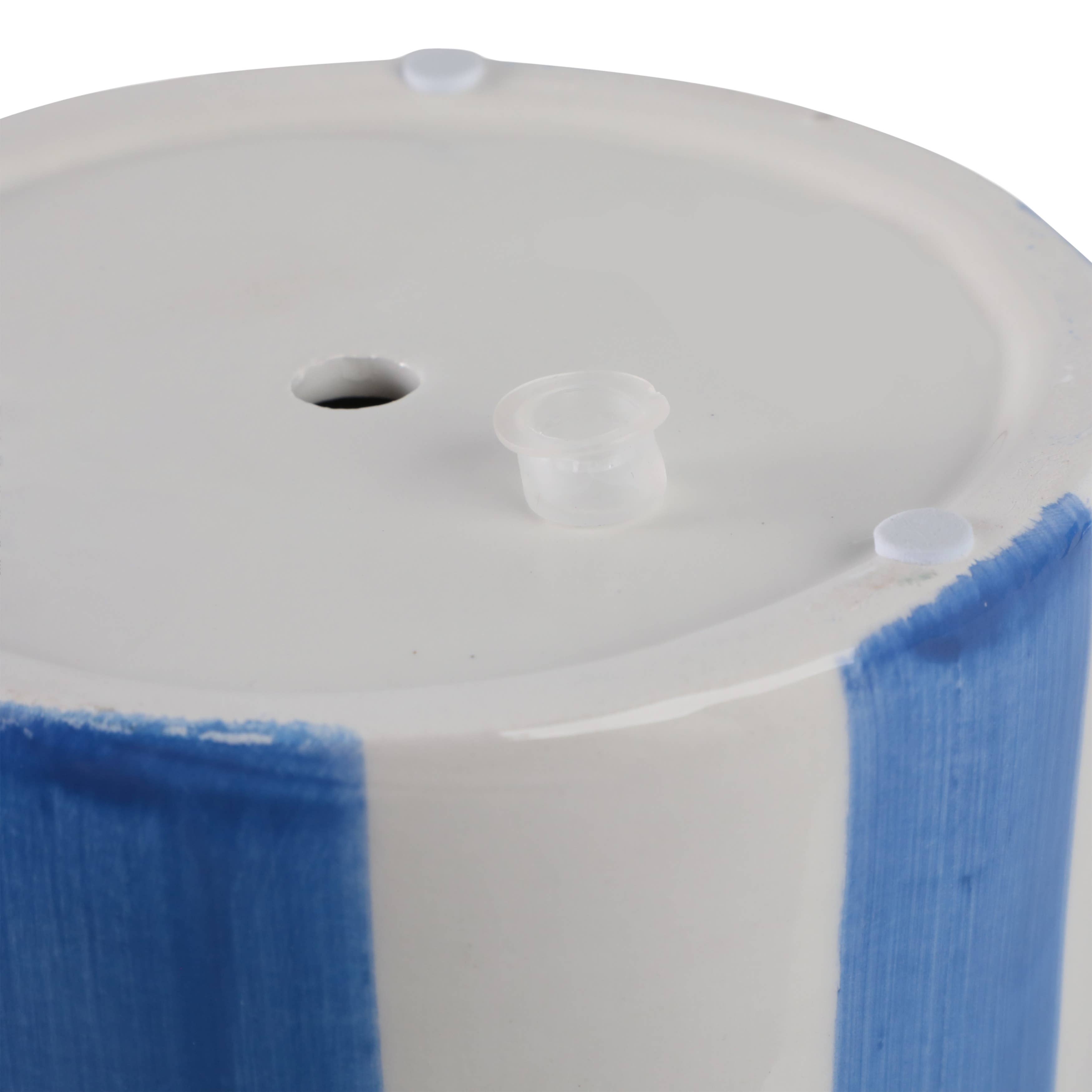 Planters  - Blue Ceramic Striped Scallop, 6"
