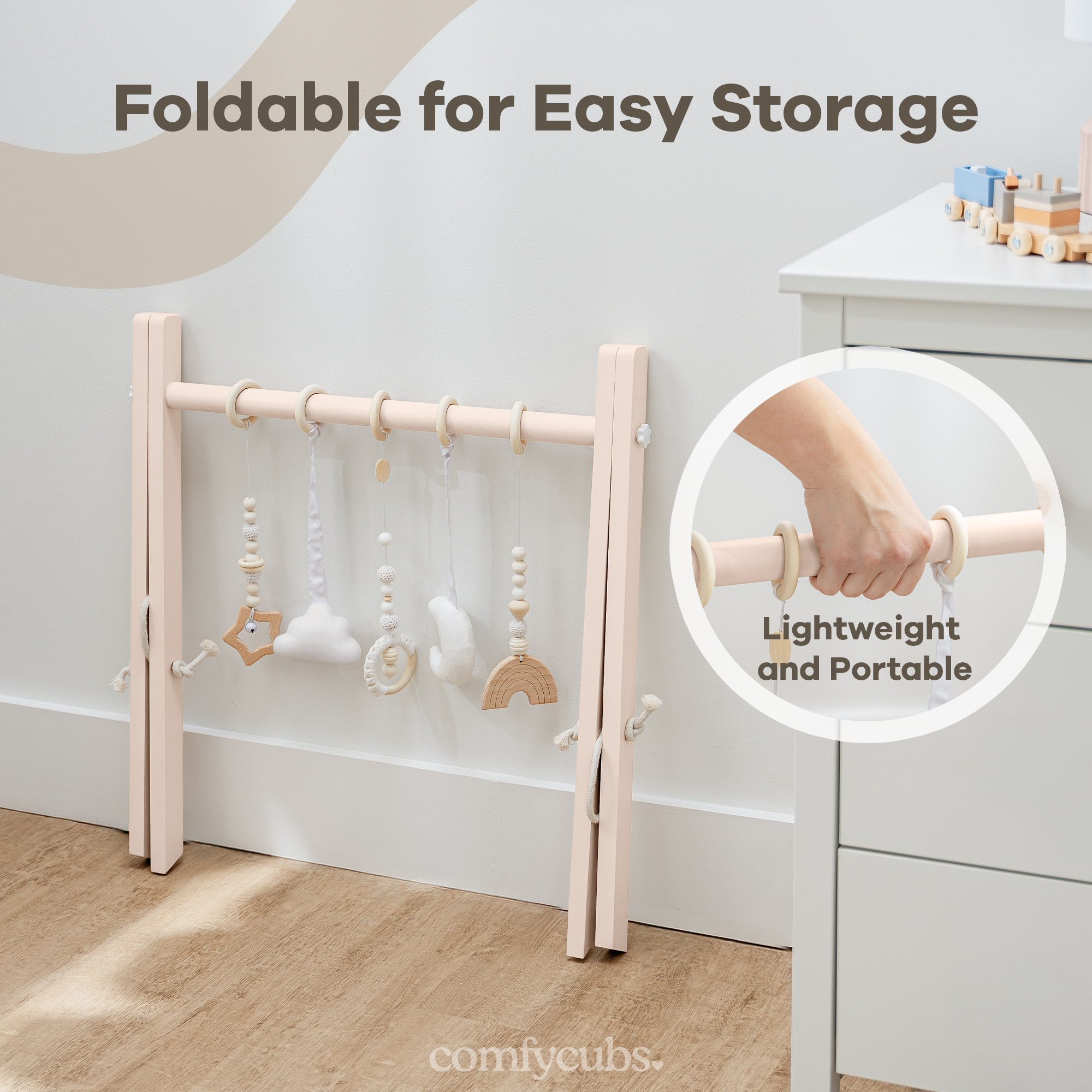 Sage :Wooden Baby Play Gym, Baby Activity Gym by Comfy Cubs: