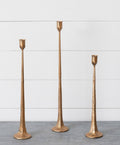 Copper Hand-Forged Metal Candle Holders – Set of 3