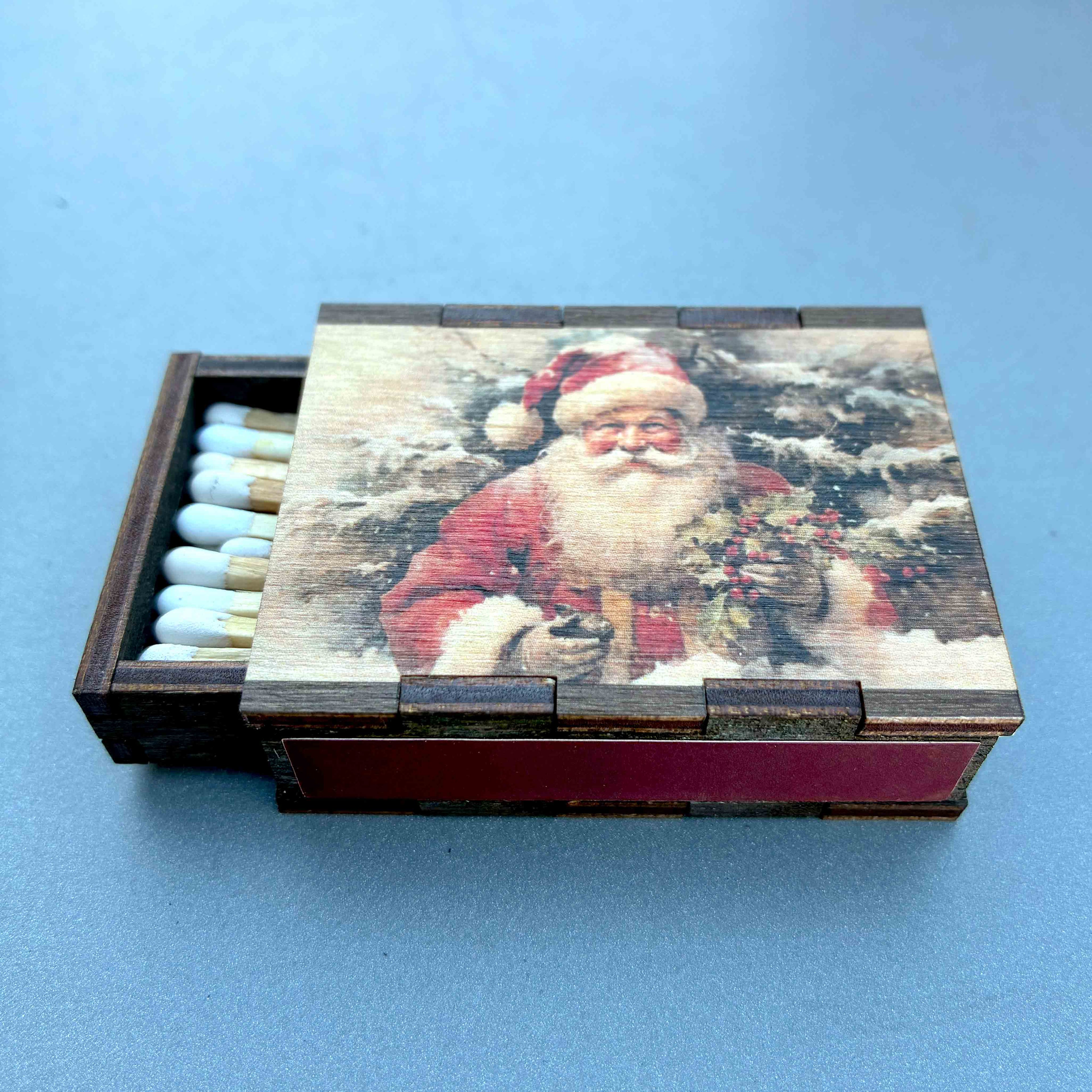 Matches • Christmas Santa Wooden Matchboxes • Home Decor