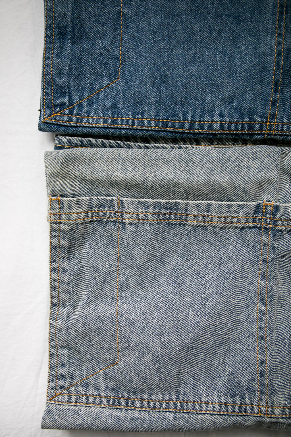 Washed Denim Apron: Light Blue