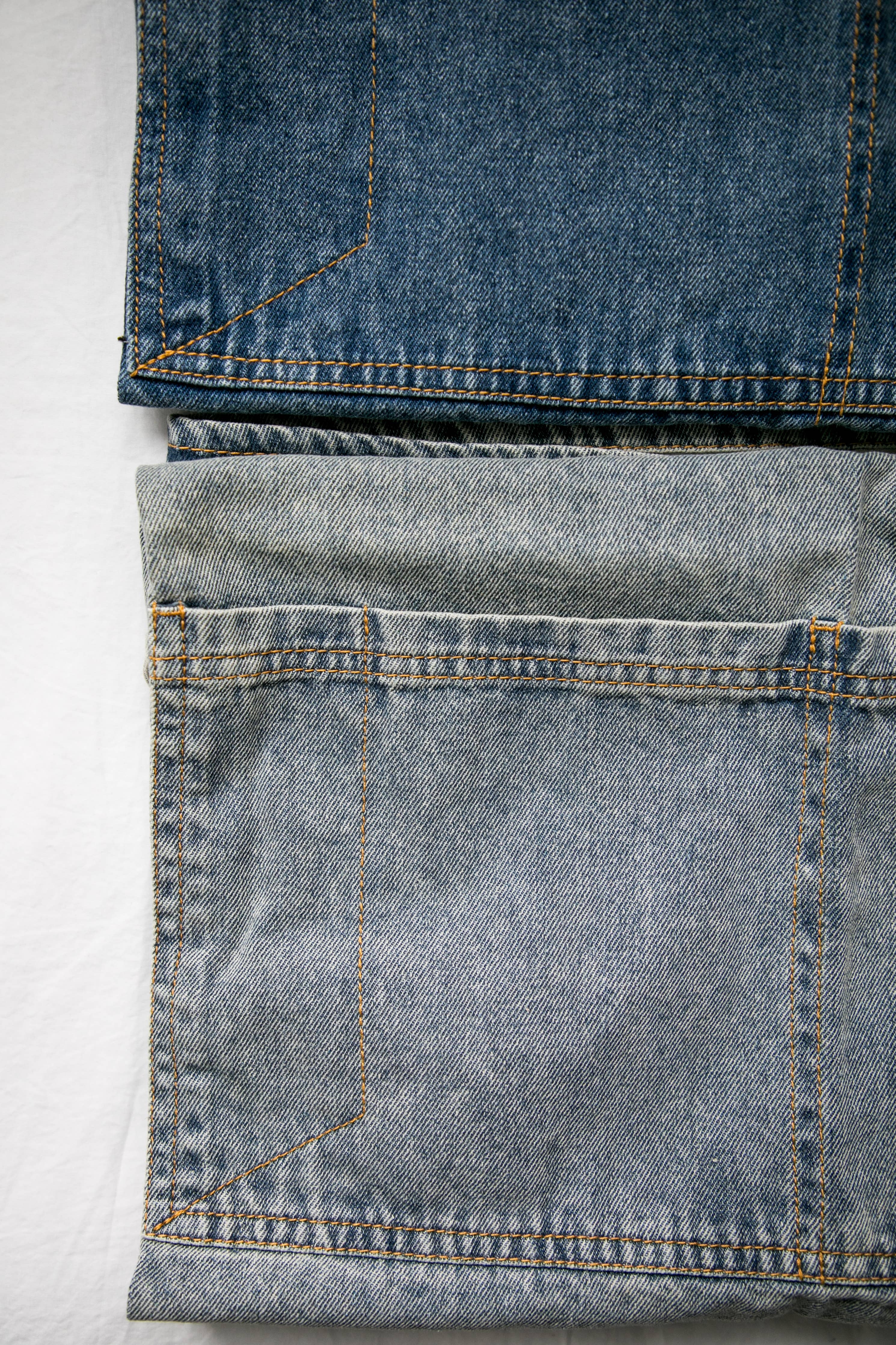 Washed Denim Apron: Light Blue