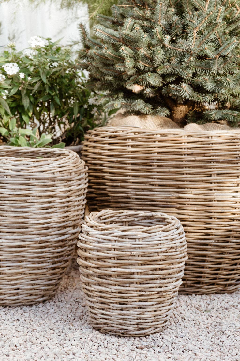 Rattan Garden Baskets: Small - 14" H