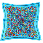 WLQS524 Paisley Print Square Scarf: White