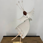 Metal Standing Whimsical Angel w/ Harp 22.5"