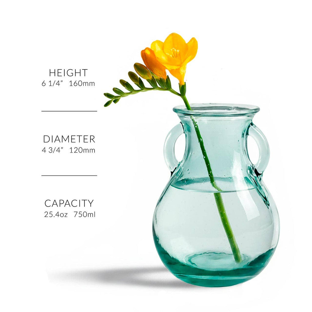 6 1/4" Small French Country Glass Vase