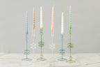 Lacquered Twisted Taper Candles, Denim, Set of 6