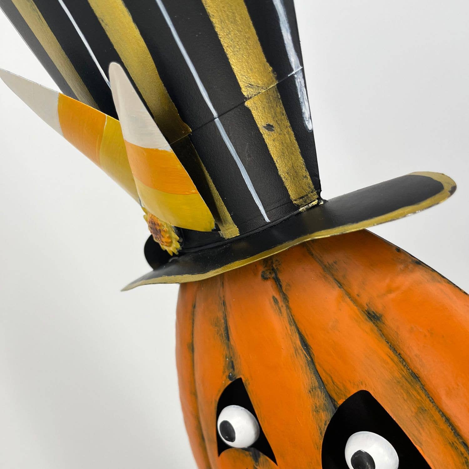 Wild Top Hat Metal Pumpkin 19.25" | Halloween Decor