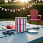 Citronella Candle - Paint Tin - Striped Label: Red / 12 oz