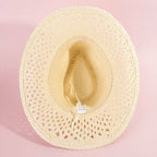 Woven Straw Western Sun Hat: KH